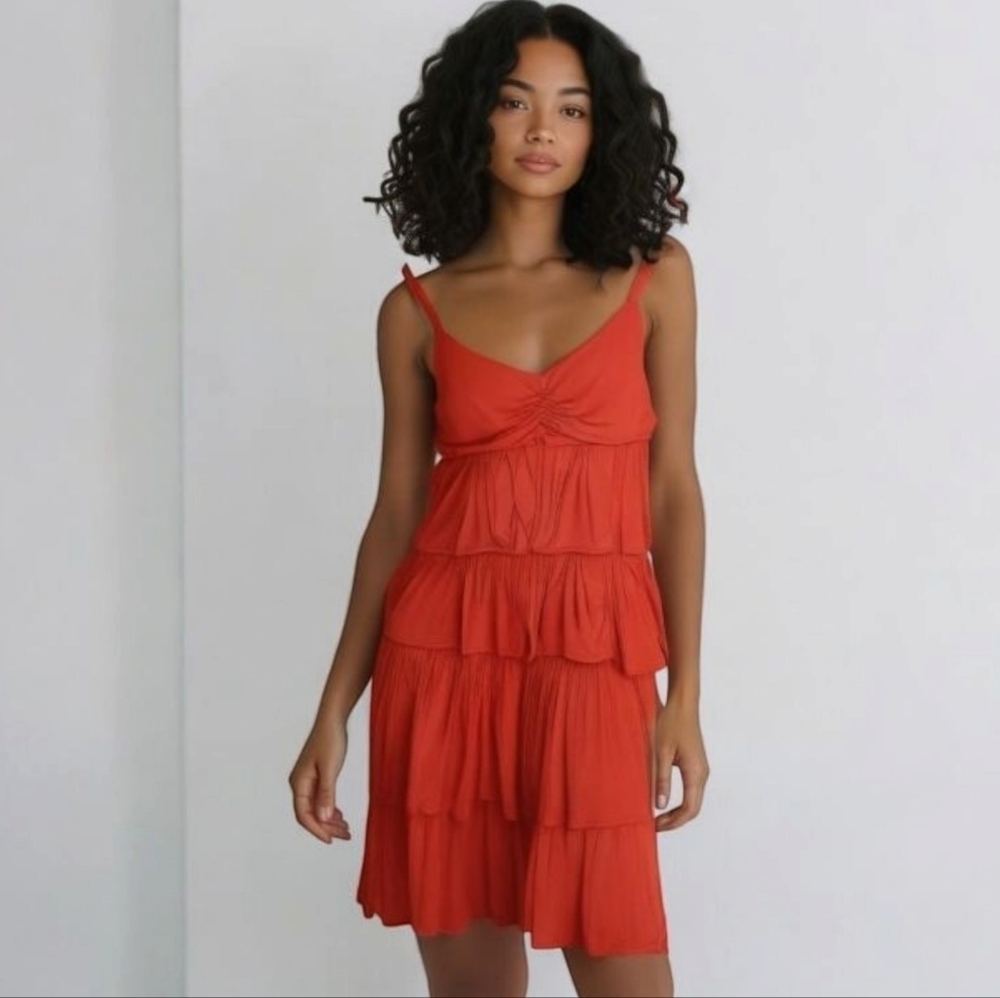 J. Crew Coral Layered Pull-Over Casual Mini Dress - Size Medium